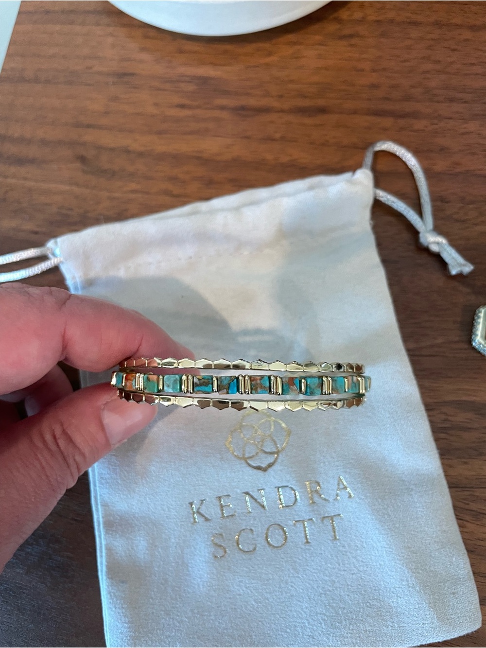 Kendra Scott Gold and Turquoise Bangle Bracelet